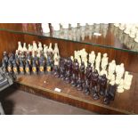 TWO MODERN MOULDED CHESS SETS - 'HERALDIC' AND 'ROBIN HOOD'