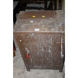 A VINTAGE WOODEN CHEST