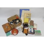 A QUANTITY OF COLLECTABLES TO INCLUDE A VIEW MASTER AND SLIDES, LIGHTERS, VINTAGE CALENDAR, ETC