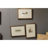 THREE FRAMED AND GLAZED LIMITED EDITION PICTURES OF CONTINENTAL TOWNS, SIGNED IN PENCIL