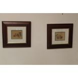A PAIR OF FRAMED AND GLAZED PICTURES OF GREAT DANES SIGNED IN PENCIL