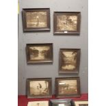 A COLLECTION OF FRAMED AND GLAZED ANTIQUE PHOTOGRAPHS OF INDIAN RIVER SCENES (6)