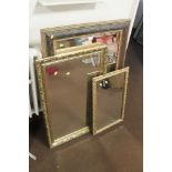 A QUANTITY OF MIRRORS TO INCLUDE A GILT FRAMED MIRROR