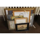 A QUANTITY OF ASSORTED PICTURES AND PRINTS TO INCLUDE ORIENTAL PAINTING ON SILK, ETC