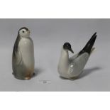 TWO RUSSIAN (USSR) MADE FIGURES, ONE OF A PENGUIN THE OTHER OF A SEAGULL