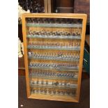 LEAD SOLDIERS, A glass display cabinet containing approximately 190 28 mm lead soldiers in 18th