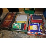 A TRAY OR 'THE LIBRARY OF SHAKESPEARE' BOOKS TOGETHER WITH TWO TRAYS OF ASSORTED BOOKS GUIDES (3)