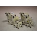A COLLECTION OF SIX BESWICK SHEEP AND LAMBS