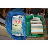 A COLLECTION OF RAF AND MILITARY BOOKS TOGETHER WITH A BOX OF 1970'S AND 80'S HAYNES MANUALS