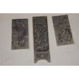 THREE ORIENTAL WHITE METAL TALISMANS