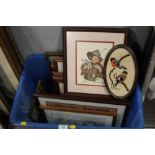 A LARGE QUANTITY OF NEEDLEWORK PICTURES TO INCLUDE HUMMEL EXAMPLES