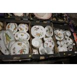 A LARGE QUANTITY OF ROYAL WORCESTER EVESHAM TEA AND DINNERWARE ( 3 TRAYS )