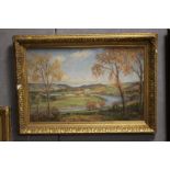 H. MAHLER. Twentieth century impressionist Welsh wooded river landscape, hills beyond, see label