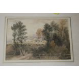 A FRAMED AND GLAZED WATERCOLOUR CIRCLE OF THALES FIELDING ' FISHER BOYS ' SEE VERSO