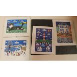 BRIAN POLLARD - FOUR PRINTS IN THREE FRAMES, 'Kernow The Cat' Ltd. Ed. 44/450, 'Thin Ice' Ltd. Ed.