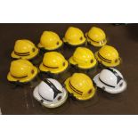 A COLLECTION OF ELEVEN USED 1990S PACIFIC FIRE HELMETS (Staffordshire Fire & Rescue Service)
