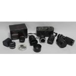 FIVE VARIOUS CAMERA LENSES to include Centon M C 500 mm nirror lens, Tamron 135 mm, Tamron 80 - 210
