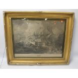 A FRAMED AND GLAZED ENGRAVING TITLED 'THE GLORIOUS VICTORY OBTAINED OVER THE FRENCH FLEET BY THE BR