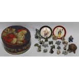 A VINTAGE 'HUNTLEY & PALMER' FATHER CHRISTMAS TIN, together with a quantity of Wade figures