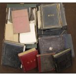 A QUANTITY OF VICTORIAN AND EDWARDIAN EMPTY ALBUMS, in varying conditions