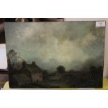 AN OIL ON PANEL DEPICTING COUNTRY COTTAGE SIGNED WINSTON MCQOID DATED 1936