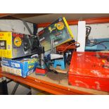 A QUANTITY OF TOOLS TO INCLUDE A BOSCH PLANER, JIGSAW, POWER DRILLS ETC