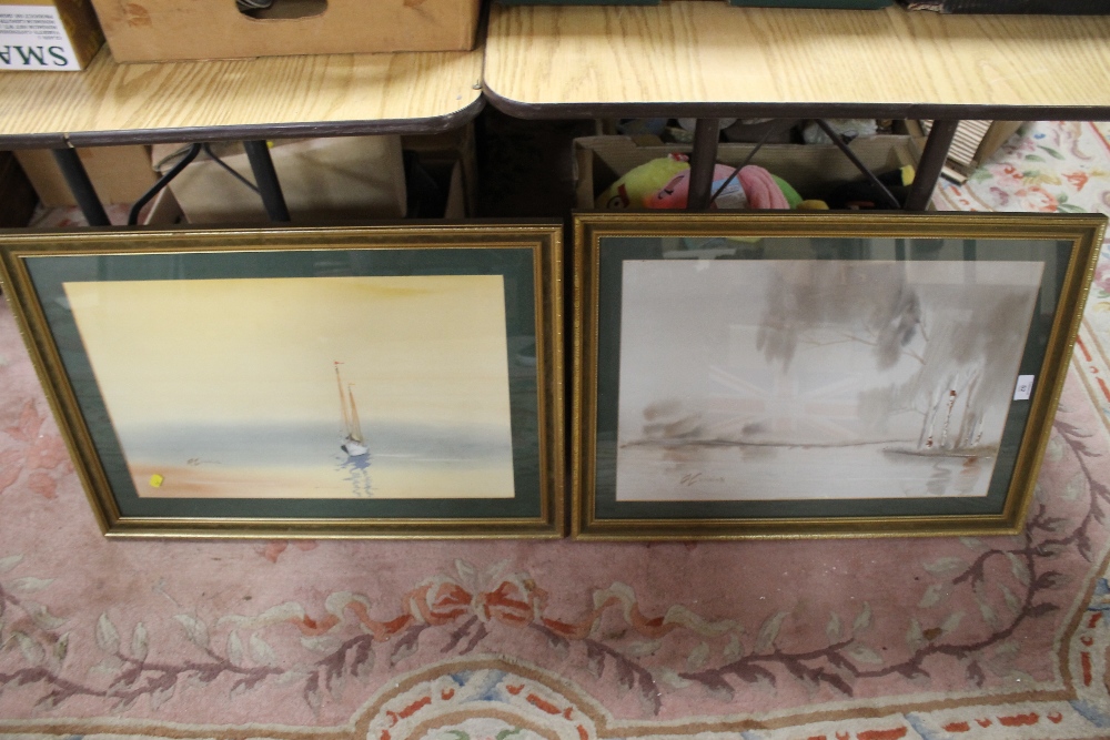 A PAIR OF FRAMED AND GLAZED WATERCOLOURS SIGNED S CUMMINS