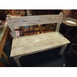 A SHABBY CHIC WOODEN BENCH W 120CM