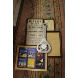 A SMALL QUANTITY OF BREWANIA ETC. TO INCLUDE A BAROMETER TOGETHER WITH A MANSELL RACES ADVERTISING