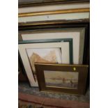 A COLLECTION OF ASSORTED WATERCOLOURS TO INCLUDE STONEHENGE, H LENDIS ETC.