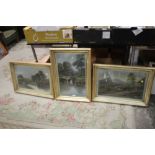 THREE GILT FRAMED OIL ON CANVASES BY WINNIE WALL 1908