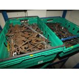 TWO TRAYS OF SPANNERS ETC