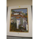 AN OIL ON BOARD ENTITLED TOWARDS THE CASTLE BY JOY STANLEY RICKETTS