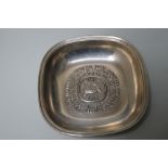 A HALLMARKED SILVER COMMEMORATIVE CENTENARY DISH FOR NESTLE BY MAPPIN & WEBB - LONDON 1966, of