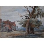 D. PAYNE GALLWEY. An old country inn, signed lower left, watercolour, framed and glazed, 22 x 29.5