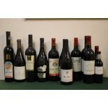 12 BOTTLES OF ASSORTED RED WINES TO INCLUDE 1 BOTTLE OF WILLIOPITZ 2002 PINOT NOIR, and 2 small