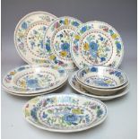 A LARGE QUANTITY OF MASONS IRONSTONE 'REGENCY' PATTERN DINNER WARE, to include dinner plates, side