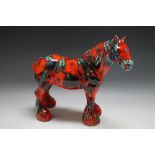 ANITA HARRIS ART POTTERY - LARGE SHIRE HORSE, signed in gold to underside, printed and painted marks