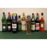 12 BOTTLES OF MAINLY CONTINENTAL LIQUEURS AND MIXERS TO INCLUDE 3 BOTTLES OF ST GERMAIN