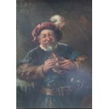 C HUBER (XX). 'Falstaff', signed lower left, oil on board, gilt framed, 98 x 68 cm