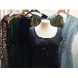 A SMALL SELECTION OF LADIES VINTAGE CLOTHING, comprising five dresses to include a 'Sambo Fashion'