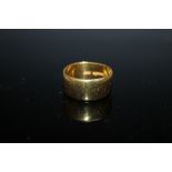 A HALLMARKED 22 CARAT GOLD WEDDING BAND, width 10 mm, approx weight 10.1g, ring size S