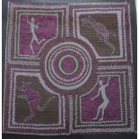 BILLY BONES. Aboriginal textile work of figures and animals, see Winfield Gallery exhibition lable