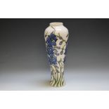 A MOORCROFT 'DELPHINIUM' PATTERN TALL BALUSTER VASE, printed and painted marks to base, H 37 cm