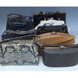 A QUANTITY OF LADIES VINTAGE BAGS, various styles and periods to include 1940s examples (9)