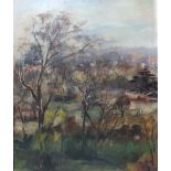 EVA CLARKE (XX-XXI). 'Richmond Park from Pembroke Lodge', exhibition label verso for The Mall