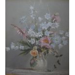 A. MARGARET CORNISH (XX). Flowers in a vase, signed lower right and dated 1949, pastel, gilt