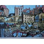 JAMES PRIDDY. 'Tenby Harbour', signed in pencil lower right, limited edition lithograph on paper,