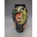 A LARGE MOORCROFT 'QUEENS CHOICE' PATTERN VASE, printed and painted marks to base, H 25 cm