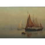 GARMAN MORRIS. A pair of seascapes with sailing vessels, one inscribed lower left 'Hazy Morn',